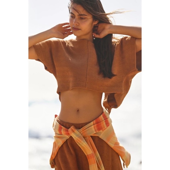 Free People Pants - RARE! NEW Free People Beach Changing Tides Set Savannah Crop Top Pants L